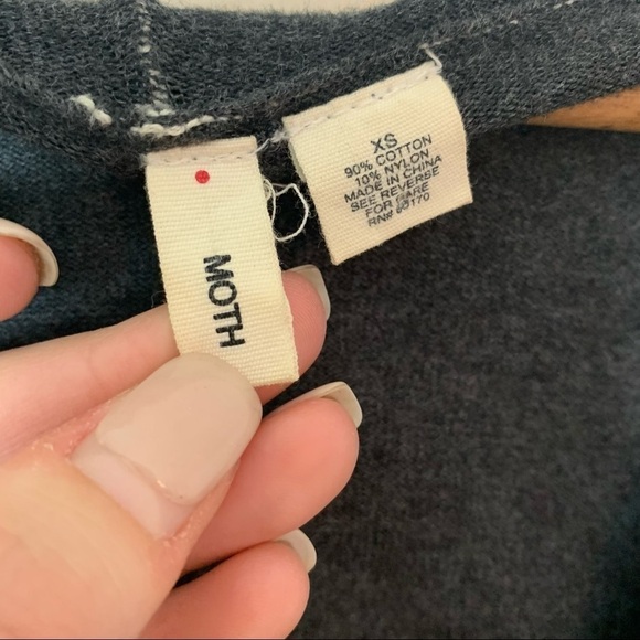 [MOTH] XS Anthropologie Gray Button Down Cardigan Sweater - Picture 5 of 11